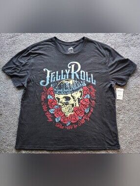 NWT Jelly Roll Men's Boxy Fit Graphic Tee Short Sleeve XLarge Black